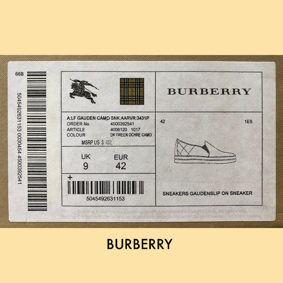 SOLD! Burberry Gauden Camouflage Slip-on Sneakers - Picture 8 of 8
